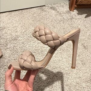 Steve Madden Taupe Braided Heels
